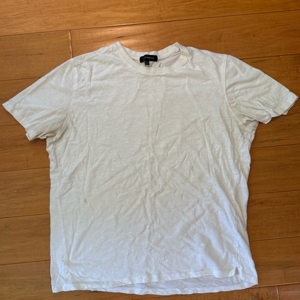West Zero One Lightweight White Slub T-Shirt – XL